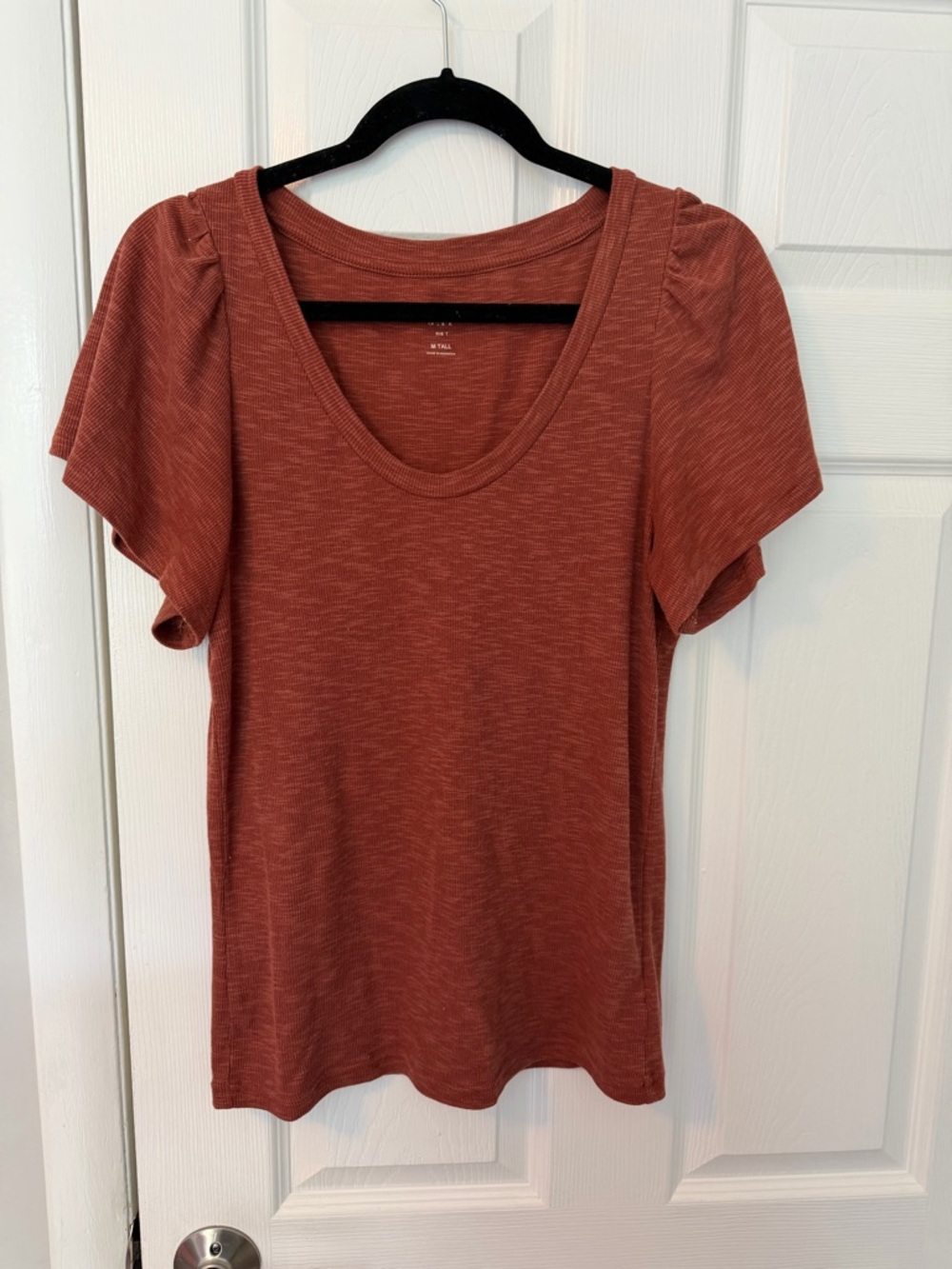 GAP Women's Rust Red Scoop Neck Short Sleeve Tee